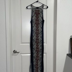 Maxi dress, snake skinned sundress.